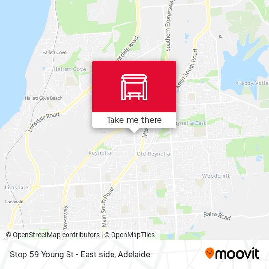 Stop 59 Young St - East side map