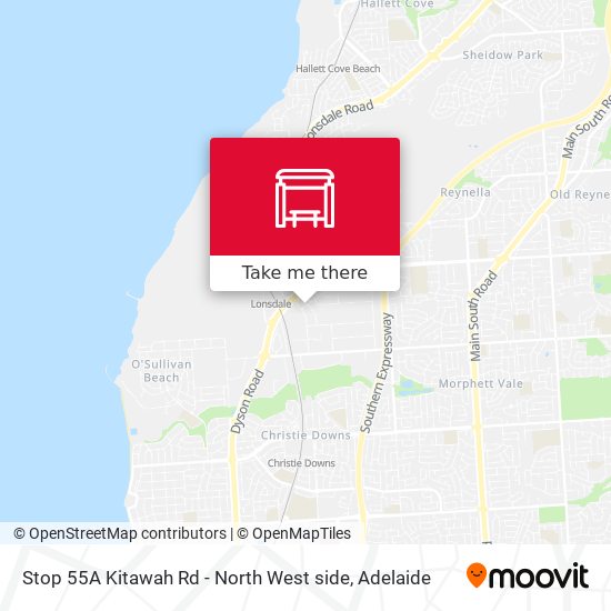 Mapa Stop 55A Kitawah Rd - North West side