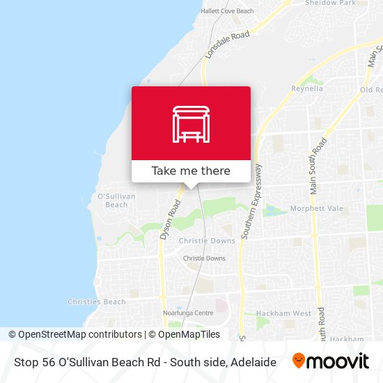 Stop 56 O'Sullivan Beach Rd - South side map
