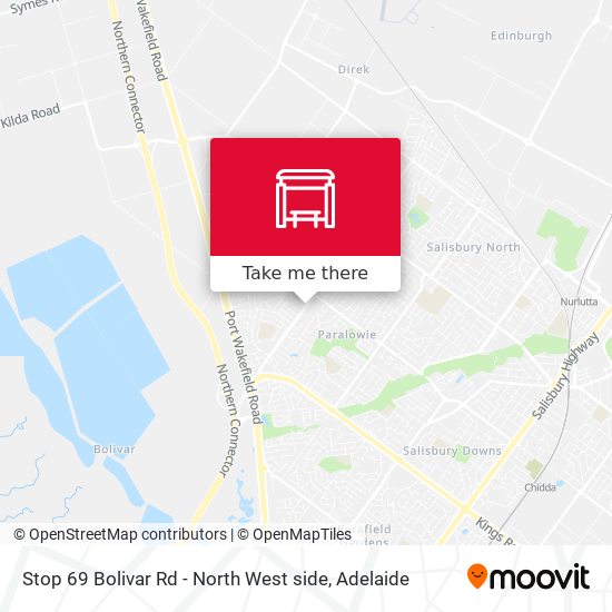 Stop 69 Bolivar Rd - North West side map