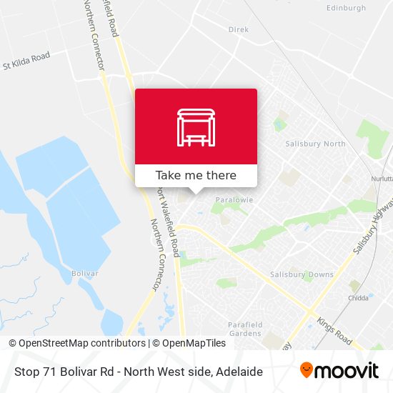 Stop 71 Bolivar Rd - North West side map