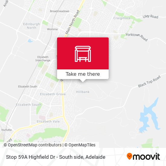 Stop 59A Highfield Dr - South side map