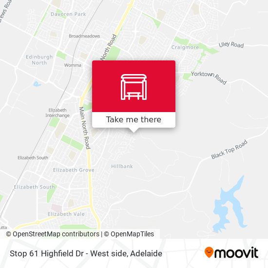 Stop 61 Highfield Dr - West side map