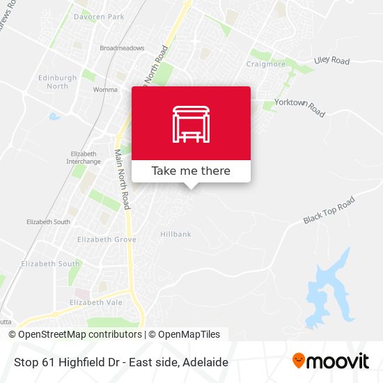 Stop 61 Highfield Dr - East side map