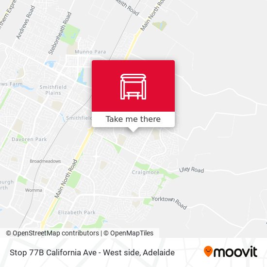 Stop 77B California Ave - West side map