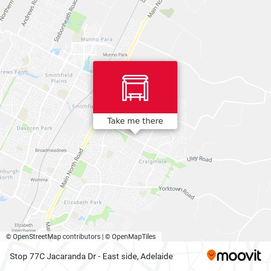 Stop 77C Jacaranda Dr - East side map