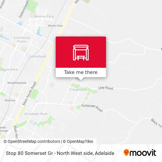 Stop 80 Somerset Gr - North West side map