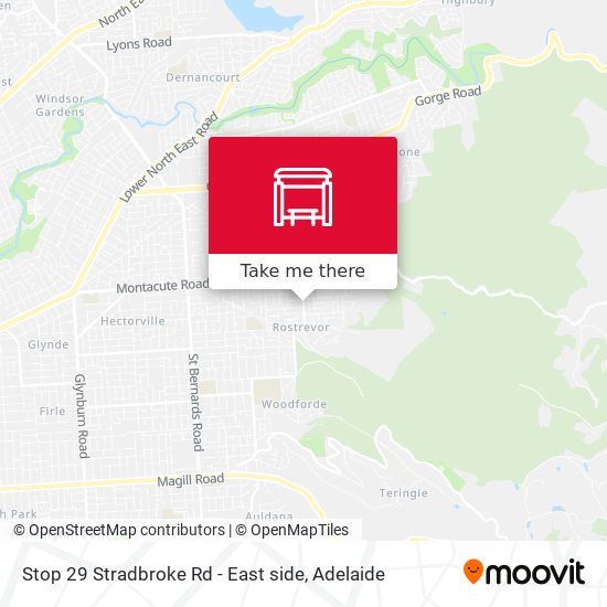 Stop 29 Stradbroke Rd - East side map