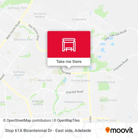 Stop 61A Bicentennial Dr - East side map