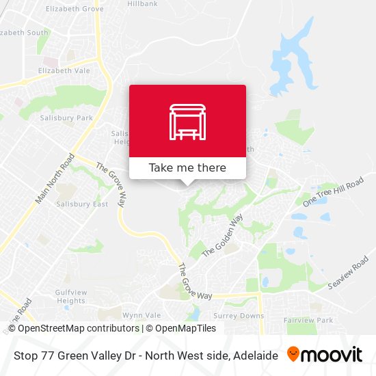 Stop 77 Green Valley Dr - North West side map