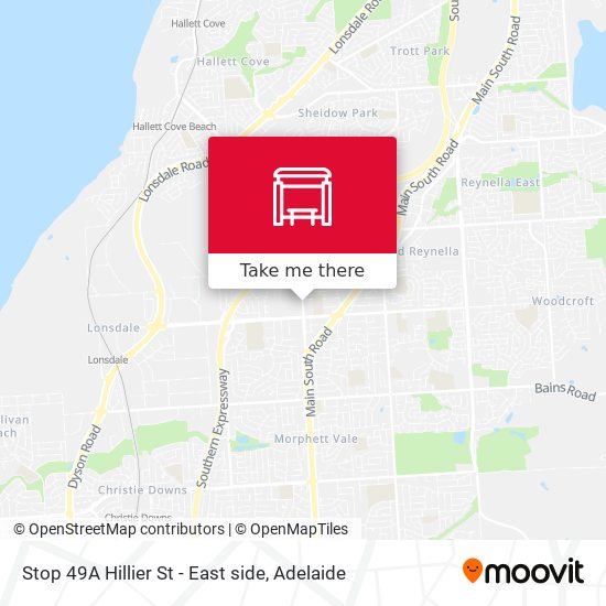 Mapa Stop 49A Hillier St - East side