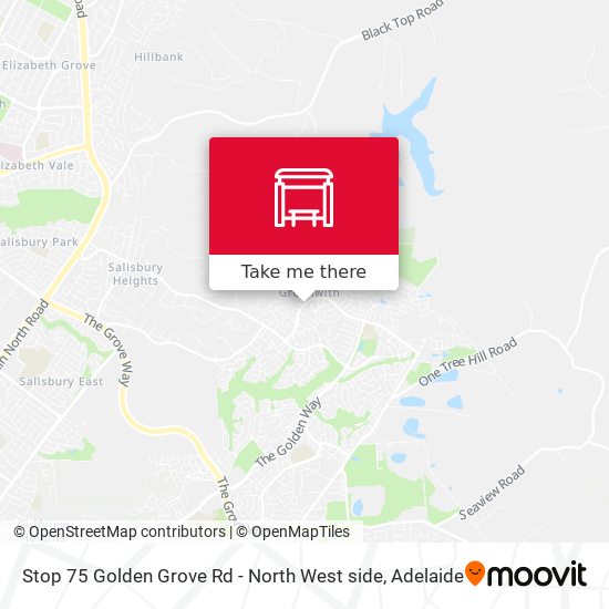 Stop 75 Golden Grove Rd - North West side map