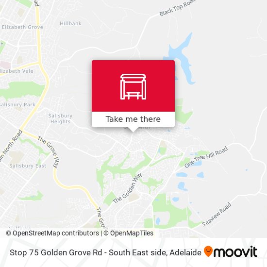 Stop 75 Golden Grove Rd - South East side map