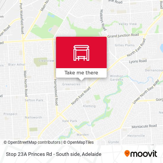 Stop 23A Princes Rd - South side map