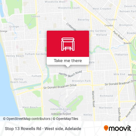 Stop 13 Rowells Rd - West side map