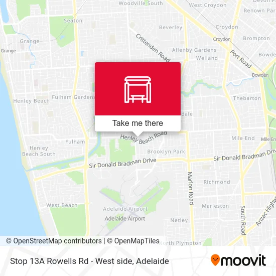 Mapa Stop 13A Rowells Rd - West side