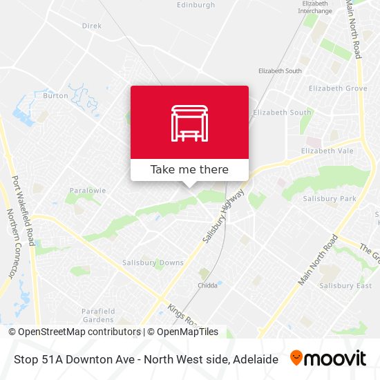Stop 51A Downton Ave - North West side map