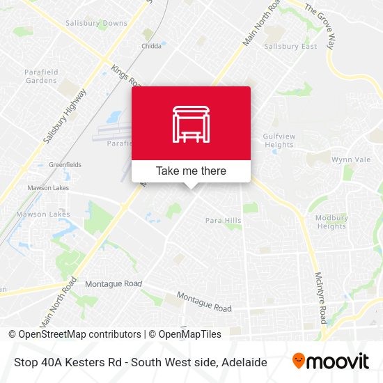 Stop 40A Kesters Rd - South West side map