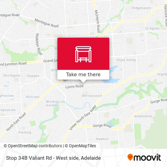 Stop 34B Valiant Rd - West side map