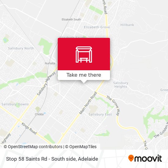 Stop 58 Saints Rd - South side map