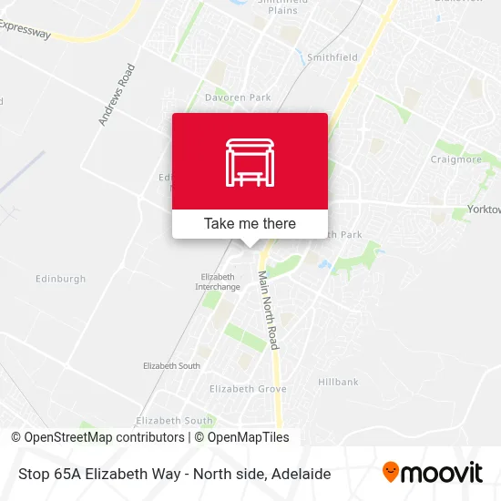 Mapa Stop 65A Elizabeth Way - North side