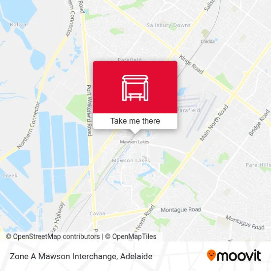 Mapa Zone A Mawson Interchange
