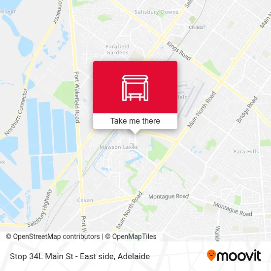 Mapa Stop 34L Main St - East side