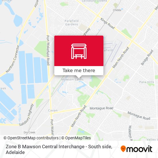Zone B Mawson Central Interchange - South side map