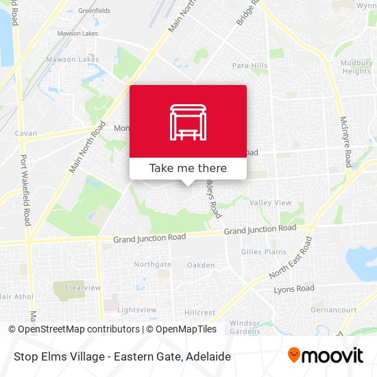 Stop Elms Village - Eastern Gate map