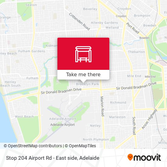 Stop 204 Airport Rd - East side map