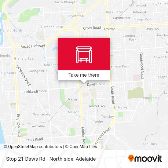 Mapa Stop 21 Daws Rd - North side