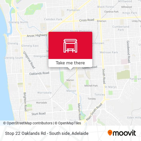 Mapa Stop 22 Oaklands Rd - South side