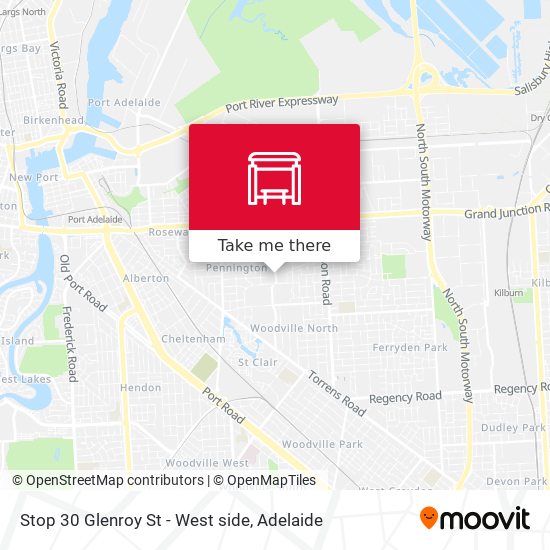 Stop 30 Glenroy St - West side map