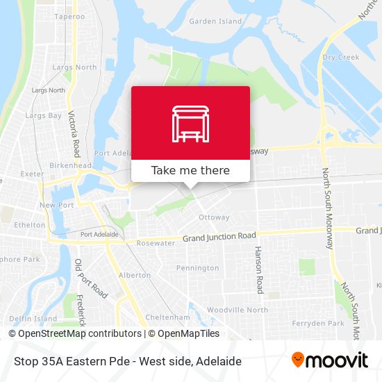Stop 35A Eastern Pde - West side map