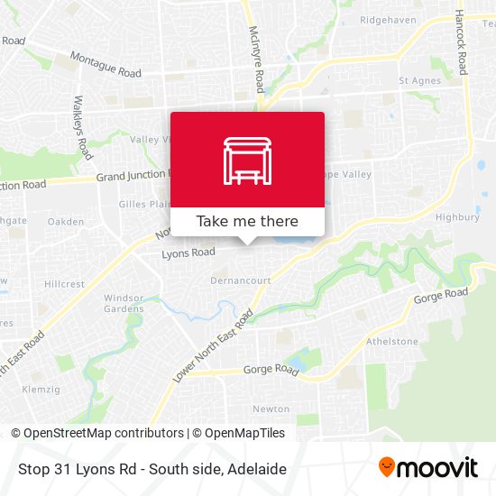 Stop 31 Lyons Rd - South side map