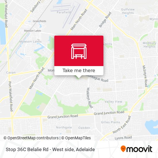 Stop 36C Belalie Rd - West side map