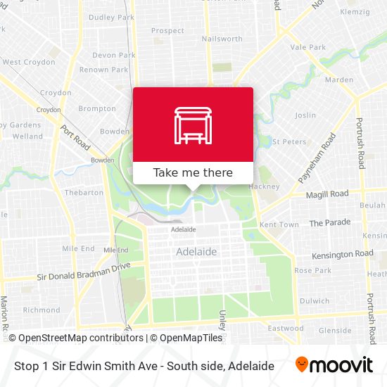 Stop 1 Sir Edwin Smith Ave - South side map