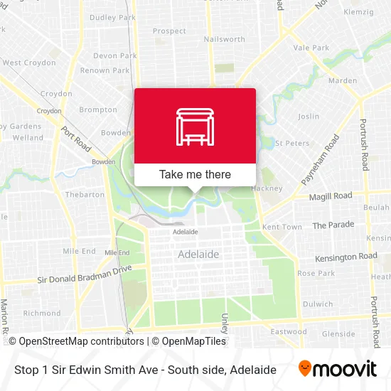 Stop 1 Sir Edwin Smith Ave - South side map