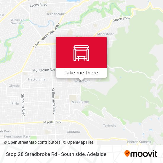 Stop 28 Stradbroke Rd - South side map