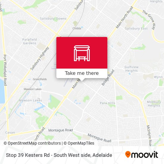 Stop 39 Kesters Rd - South West side map