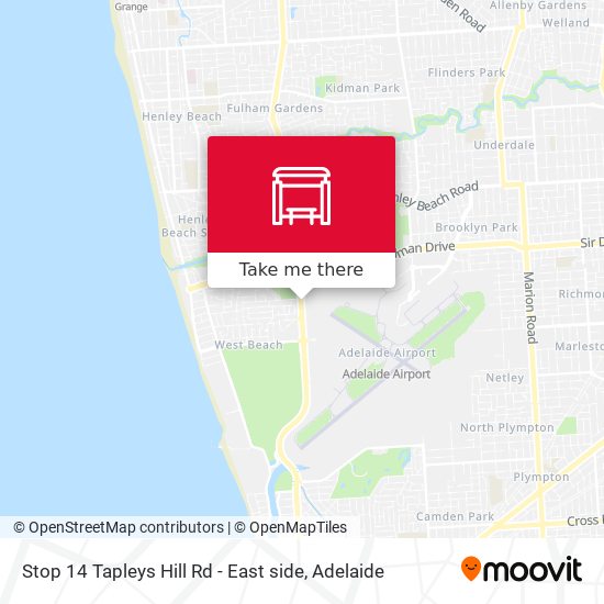 Stop 14 Tapleys Hill Rd - East side map