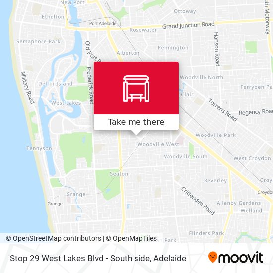 Mapa Stop 29 West Lakes Blvd - South side