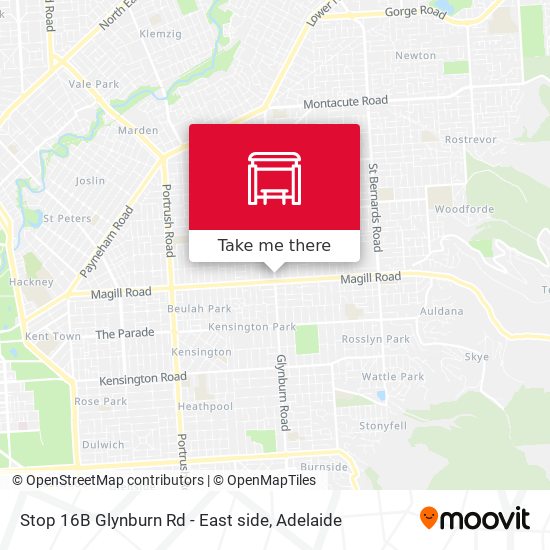 Stop 16B Glynburn Rd - East side map
