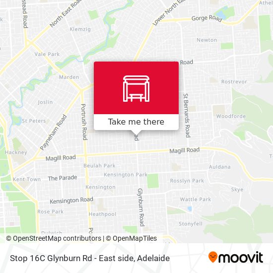 Stop 16C Glynburn Rd - East side map