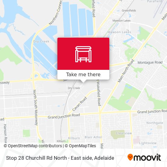 Stop 28 Churchill Rd North - East side map