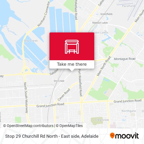 Stop 29 Churchill Rd North - East side map