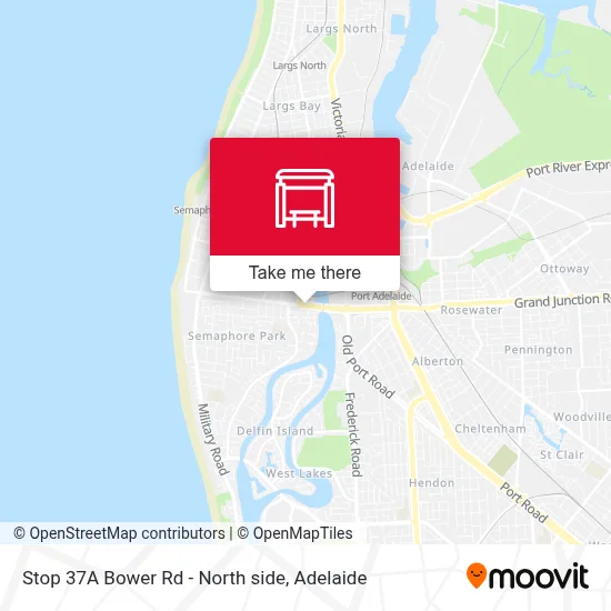 Mapa Stop 37A Bower Rd - North side