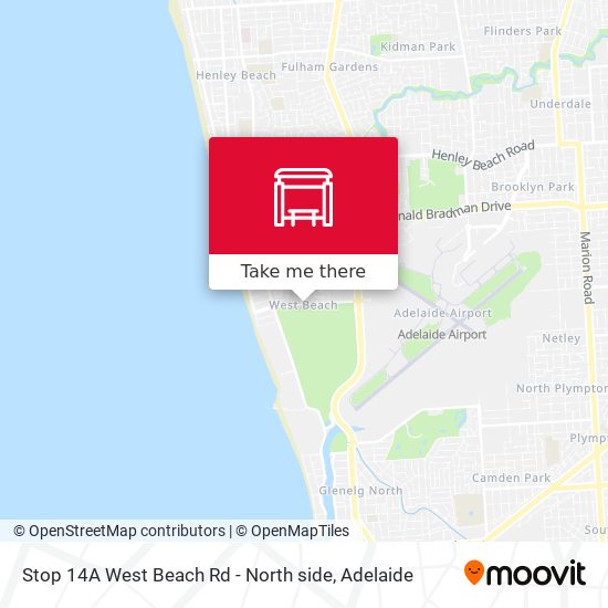 Stop 14A West Beach Rd - North side map