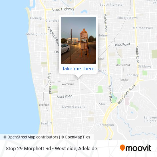 Stop 29 Morphett Rd - West side map