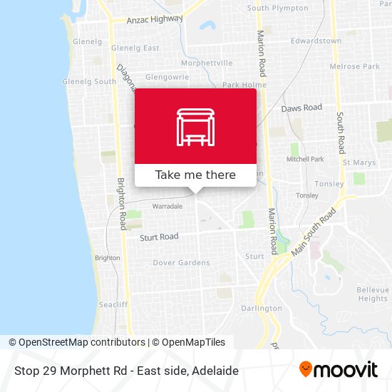 Stop 29 Morphett Rd - East side map